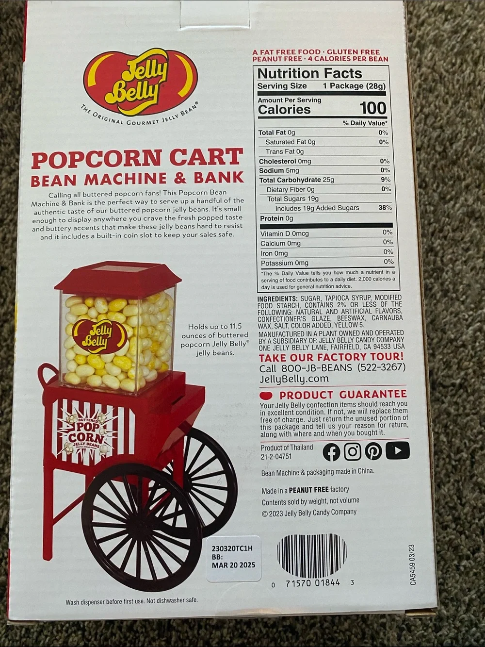Nwt*Red Popcorn Cart Bean Machine & Bank with Clear Boba Milk Tea Tumbler